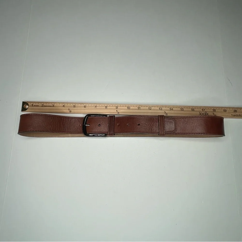 Moroccan Boutique Handmade Classic Leather Belt w Silver Buckle Minimalist